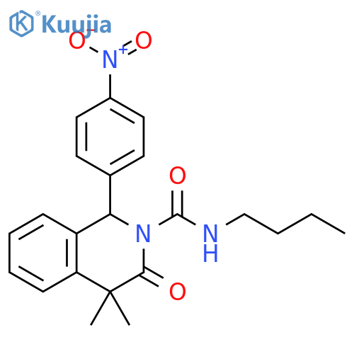 2(1H)-Isoquinolinecarboxamide,N-butyl-3,4-dihydro-4,4-dimethyl-1-(4-nitrophenyl)-3-oxo- structure