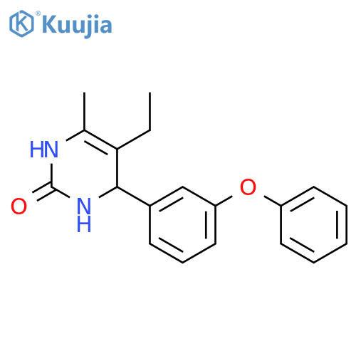 2(1H)-Pyrimidinone, 5-ethyl-3,4-dihydro-6-methyl-4-(3-phenoxyphenyl)- structure