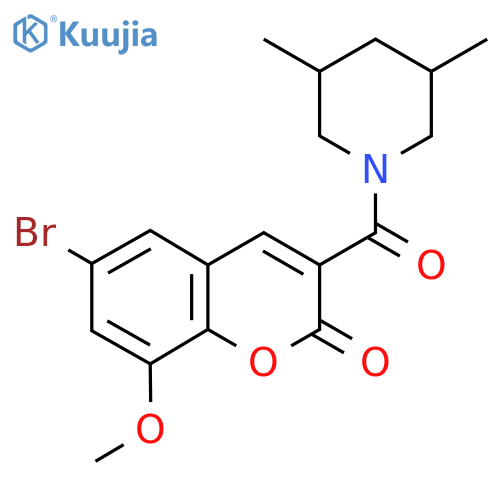 6-bromo-3-(3,5-dimethylpiperidine-1-carbonyl)-8-methoxy-2H-chromen-2-one structure
