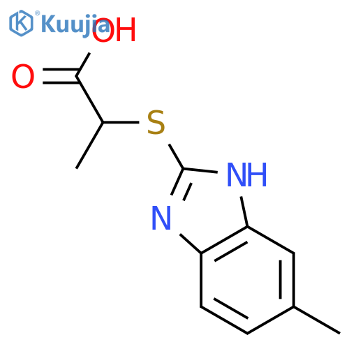 2-[(6-Methyl-1H-benzimidazol-2-yl)thio]-propanoic acid structure