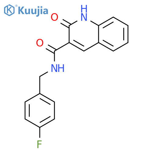 3-QUINOLINECARBOXAMIDE, N-[(4-FLUOROPHENYL)METHYL]-1,2-DIHYDRO-2-OXO- structure