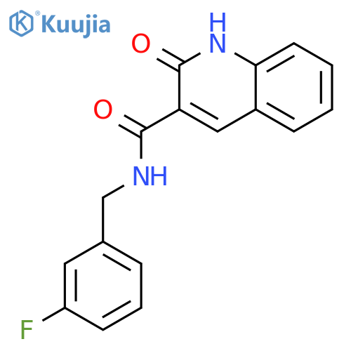 3-Quinolinecarboxamide, N-[(3-fluorophenyl)methyl]-1,2-dihydro-2-oxo- structure