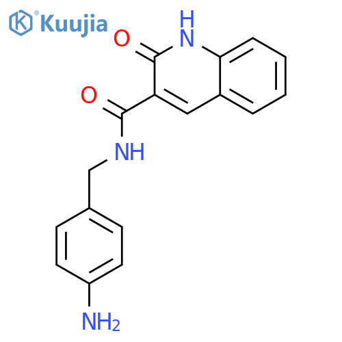3-QUINOLINECARBOXAMIDE, N-[(4-AMINOPHENYL)METHYL]-1,2-DIHYDRO-2-OXO- structure