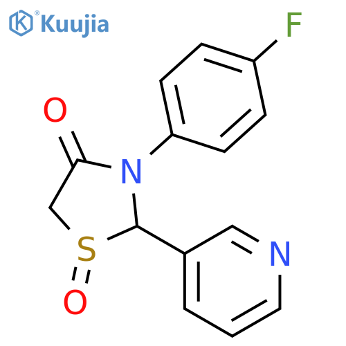 4-THIAZOLIDINONE, 3-(4-FLUOROPHENYL)-2-(3-PYRIDINYL)-, 1-OXIDE structure