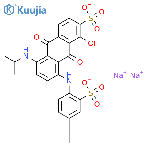 2-Anthracenesulfonicacid,8-[[4-(1,1-dimethylethyl)-2-sulfophenyl]amino]-9,10-dihydro-1-hydroxy-5-[(1-methylethyl)amino]-9,10-dioxo-,sodium salt (1:?) structure
