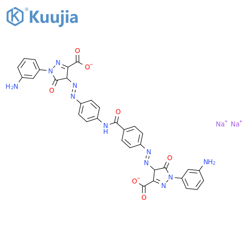 1H-Pyrazole-3-carboxylicacid,1-(3-aminophenyl)-4-[2-[4-[[4-[2-[1-(3-aminophenyl)-3-carboxy-4,5-dihydro-5-oxo-1H-pyrazol-4-yl]diazenyl]benzoyl]amino]phenyl]diazenyl]-4,5-dihydro-5-oxo-,sodium salt (1:?) structure