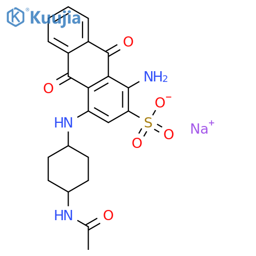 2-Anthracenesulfonicacid, 4-[[4-(acetylamino)cyclohexyl]amino]-1-amino-9,10-dihydro-9,10-dioxo-,sodium salt (1:1) structure