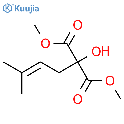 Propanedioic acid, hydroxy(3-methyl-2-butenyl)-, dimethyl ester structure