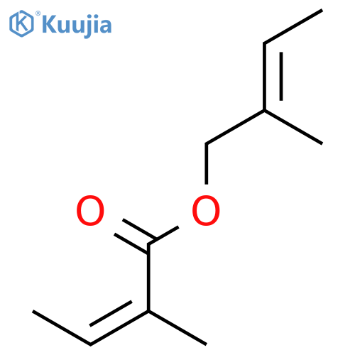 (2E)-2-methylbut-2-en-1-yl (2E)-2-methylbut-2-enoate structure