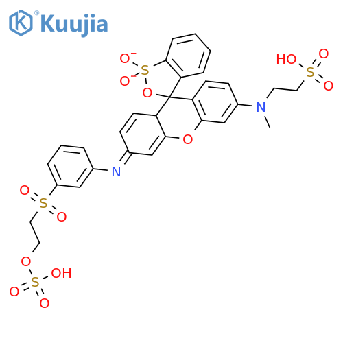 2-[[1,1-dioxido-6'-[3-(2-sulfooxyethylsulfonyl)phenyl]imino-spiro[2,1$l^{4}-benzoxathiole-3,9'-8aH-xanthene]-3'-yl]-methyl-amino]ethanesulfonic acid structure