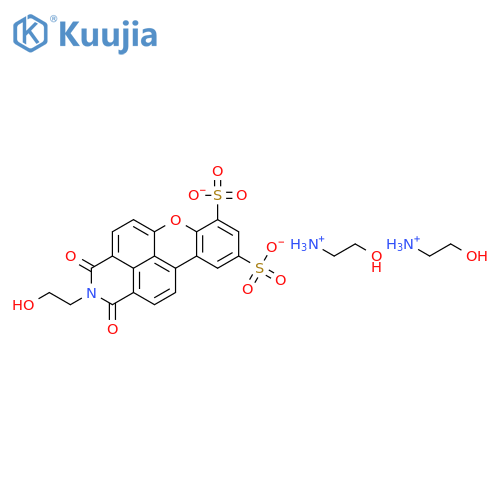 Xanthane(2,1,9-def)isoquinolinedisulfonic acid, 2-(2-hydroxyethyl)-1,3-dioxo-, bis(2-ethanolamine) salt structure