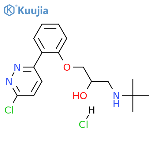 ()-1-(tert-butylamino)-3-[2-(6-chloropyridazin-3-yl)phenoxy]propan-2-ol monohydrochloride structure