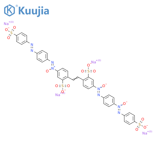 Tetrasodium;2-[2-[4-[oxido-[4-[oxido-(4-sulfonatophenyl)iminoazaniumyl]phenyl]iminoazaniumyl]-2-sulfonatophenyl]ethenyl]-5-[oxido-[4-[(4-sulfonatophenyl)diazenyl]phenyl]iminoazaniumyl]benzenesulfonate structure
