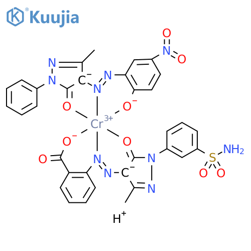 Chromate(1-),[2-[[1-[3-(aminosulfonyl)phenyl]-4,5-dihydro-3-methyl-5-(oxo-.kappa.O)-1H-pyrazol-4-yl]azo-.kappa.N1]benzoato(2-)-.kappa.O][2,4-dihydro-4-[[2-(hydroxy-.kappa.O)-5-nitrophenyl]azo-.kappa.N1]-5-methyl-2-phenyl-3H-pyrazol-3-onato(2-)-.kappa.O3]-,hydrogen structure