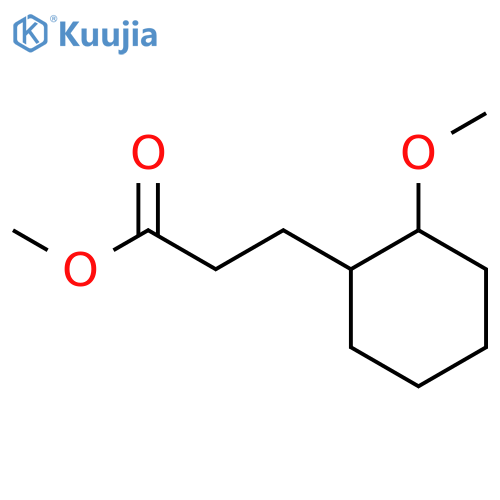 Cyclohexanepropanoic acid, 2-methoxy-, methyl ester, cis- structure