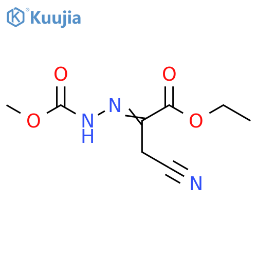 Propanoic acid, 3-cyano-2-[2-(methoxycarbonyl)hydrazinylidene]-, ethyl ester structure
