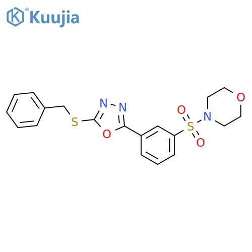 4-{3-[5-(benzylsulfanyl)-1,3,4-oxadiazol-2-yl]benzenesulfonyl}morpholine structure