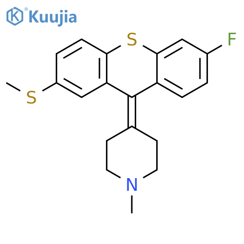 4-[6-fluoro-2-(methylsulfanyl)-9H-thioxanthen-9-ylidene]-1-methylpiperidine structure