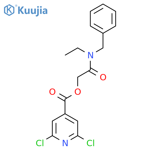 benzyl(ethyl)carbamoylmethyl 2,6-dichloropyridine-4-carboxylate structure