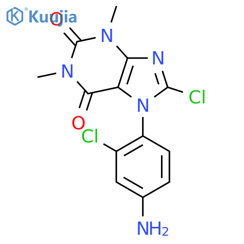7-(4-amino-2-chlorophenyl)-8-chloro-1,3-dimethyl-3,7-dihydro-1H-purine-2,6-dione structure