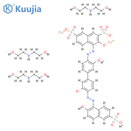 Cuprate(3-), [&#x3BC;-[4-[[3,3'-dihydroxy-4'-[(2-hydroxy-6-sulfo-1-naphthalenyl)azo][1,1'-biphenyl]-4-yl]azo]-3-hydroxy-2,7-naphthalenedisulfonato(7-)]]di-, trihydrogen, compd. with 2,2'-iminobis[ethanol] (1:3) structure