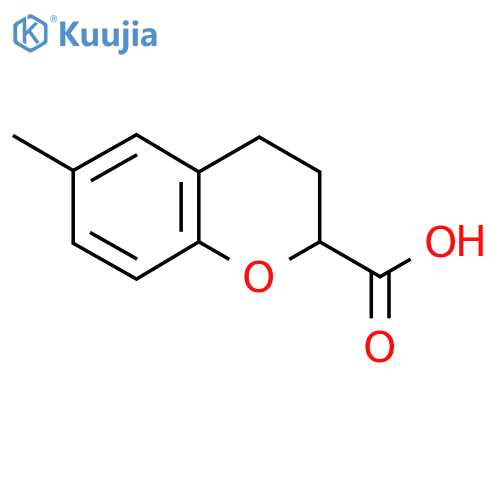 6-Methyl-3,4-dihydro-2H-1-benzopyran-2-carboxylic acid structure