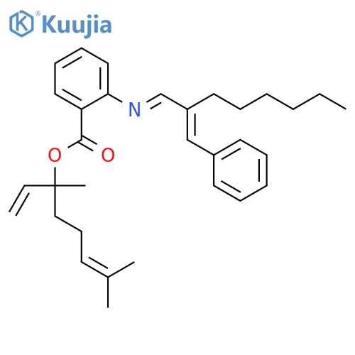 Benzoic acid,2-[[2-(phenylmethylene)octylidene]amino]-, 1-ethenyl-1,5-dimethyl-4-hexen-1-ylester structure