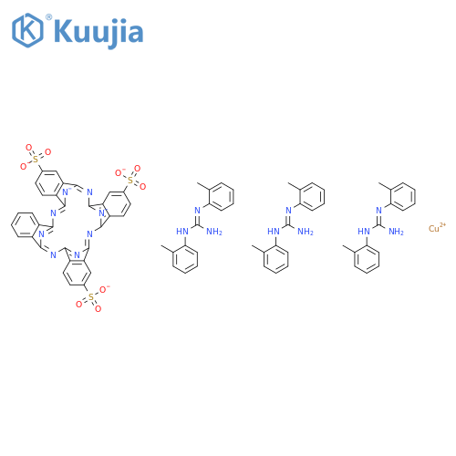 trihydrogen [29H,31H-phthalocyaninetrisulphonato(5-)-N29,N30,N31,N32]cuprate(3-), compound with N,N'-di(o-tolyl)guanidine (1:3) structure