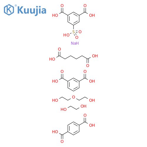 1,3-Benzenedicarboxylicacid,5-sulfo-,monosodiumsalt,polymerwith1,3-benzenedicarboxylicacid,1,4-benzenedicarboxylicacid,1,2-ethanediol,hexanedioicacidand2,2'-oxybis[ethanol] structure