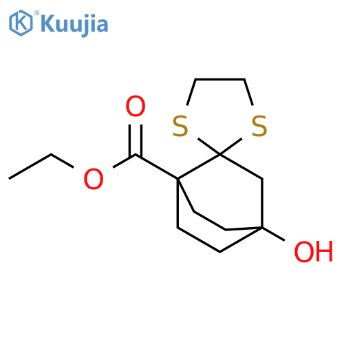 Spiro[bicyclo[2.2.2]octane-2,2'-[1,3]dithiolane]-1-carboxylic acid, 4-hydroxy-, ethyl ester structure