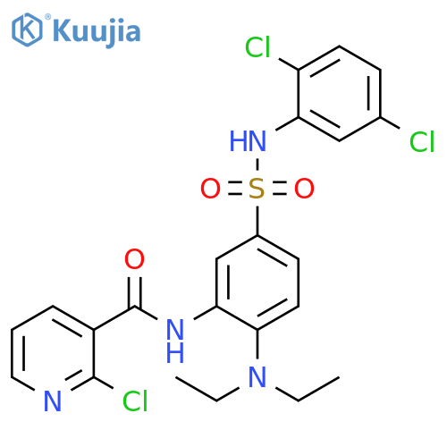 2-Chloro-N-[5-[[(2,5-dichlorophenyl)amino]sulfonyl]-2-(diethylamino)phenyl]-3-pyridinecarboxamide structure