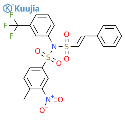4-Methyl-3-nitro-N-[(2-phenylethenyl)sulfonyl]-N-[3-(trifluoromethyl)phenyl]benzenesulfonamide structure