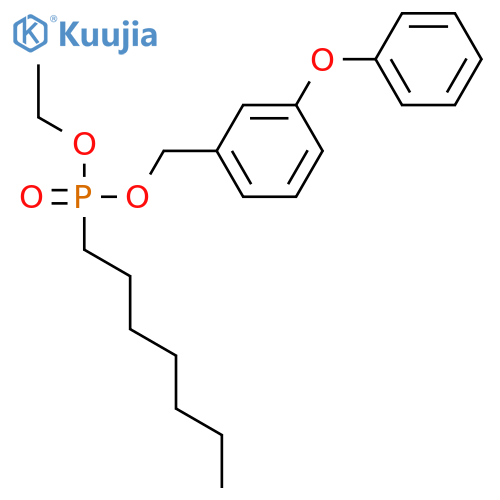 Phosphonic acid, heptyl-, ethyl (3-phenoxyphenyl)methyl ester structure