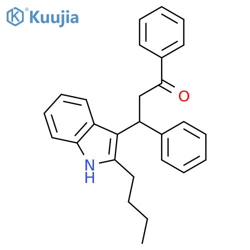 1-Propanone, 3-(2-butyl-1H-indol-3-yl)-1,3-diphenyl- structure