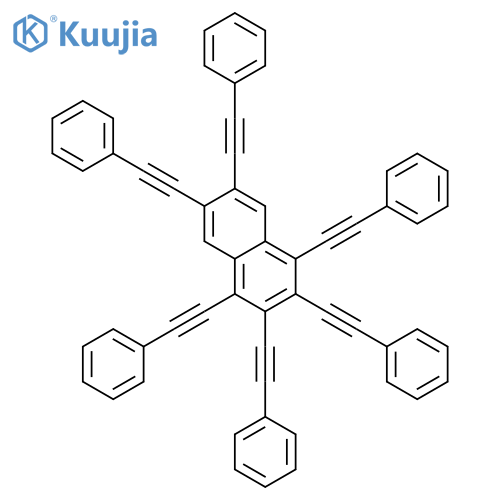 Naphthalene, 1,2,3,4,6,7-hexakis(phenylethynyl)- structure