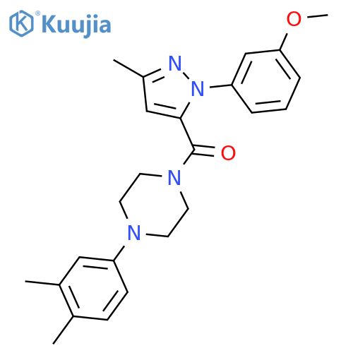 Piperazine,1-(3,4-dimethylphenyl)-4-[[1-(3-methoxyphenyl)-3-methyl-1H-pyrazol-5-yl]carbonyl]- structure