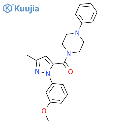 Piperazine,1-[[1-(3-methoxyphenyl)-3-methyl-1H-pyrazol-5-yl]carbonyl]-4-phenyl- structure