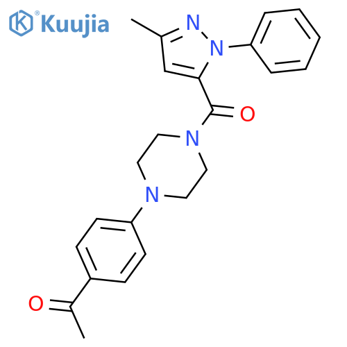 Piperazine,1-(4-acetylphenyl)-4-[(3-methyl-1-phenyl-1H-pyrazol-5-yl)carbonyl]- structure