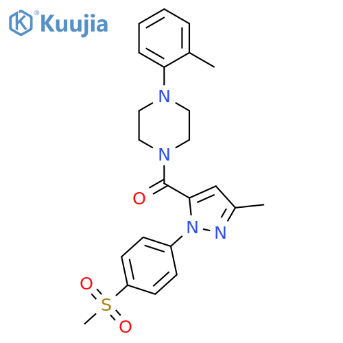 Piperazine,1-[[3-methyl-1-[4-(methylsulfonyl)phenyl]-1H-pyrazol-5-yl]carbonyl]-4-(2-methylphenyl)- structure