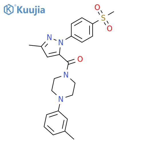 Piperazine,1-[[3-methyl-1-[4-(methylsulfonyl)phenyl]-1H-pyrazol-5-yl]carbonyl]-4-(3-methylphenyl)- structure