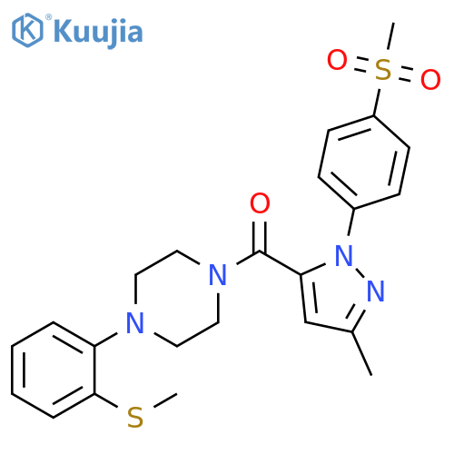 Piperazine,1-[[3-methyl-1-[4-(methylsulfonyl)phenyl]-1H-pyrazol-5-yl]carbonyl]-4-[2-(methylthio)phenyl]- structure
