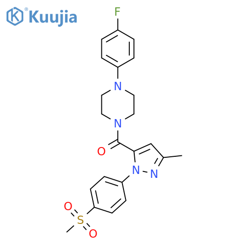 Piperazine,1-(4-fluorophenyl)-4-[[3-methyl-1-[4-(methylsulfonyl)phenyl]-1H-pyrazol-5-yl]carbonyl]- structure