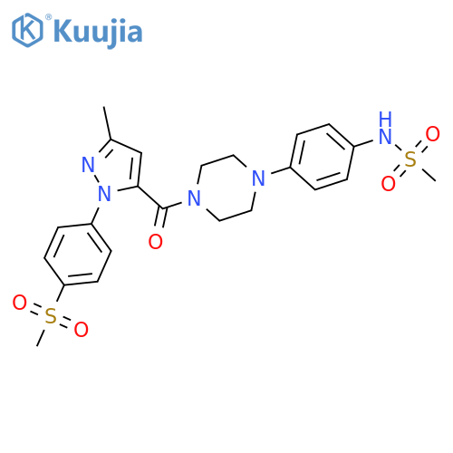 Piperazine,1-[[3-methyl-1-[4-(methylsulfonyl)phenyl]-1H-pyrazol-5-yl]carbonyl]-4-[4-[(methylsulfonyl)amino]phenyl]- structure