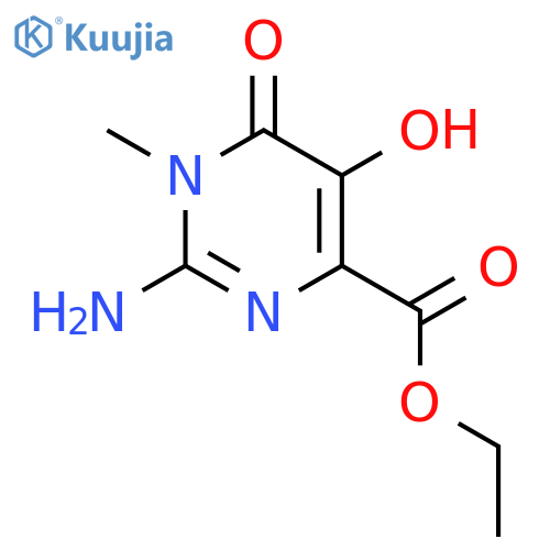 4-Pyrimidinecarboxylic acid, 2-amino-1,6-dihydro-5-hydroxy-1-methyl-6-oxo-, ethyl ester (9CI) structure