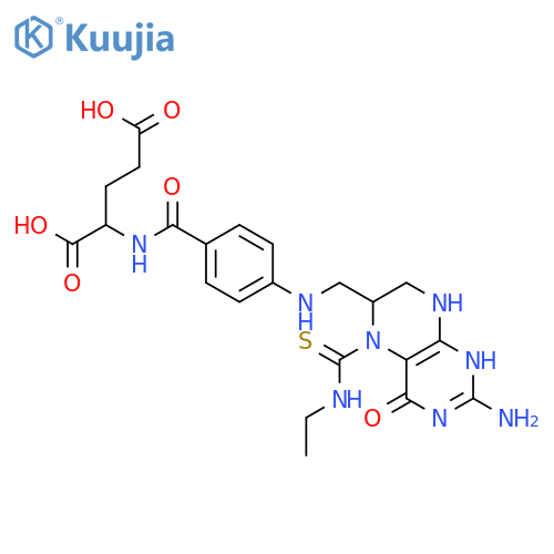 N-{[4-({[2-amino-5-(ethylcarbamothioyl)-4-oxo-1,4,5,6,7,8-hexahydropteridin-6-yl]methyl}amino)phenyl]carbonyl}glutamic acid structure