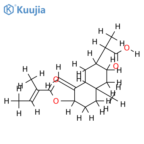 Tigloyl-3beta-3-Hydroxy-4(15)-eudesmen-12-oic acid structure