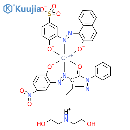 Chromate(2-),[2,4-dihydro-4-[[2-(hydroxy-.kappa.O)-5-nitrophenyl]azo-.kappa.N1]-5-methyl-2-phenyl-3H-pyrazol-3-onato(2-)-.kappa.O3][4-(hydroxy-.kappa.O)-3-[[2-(hydroxy-.kappa.O)-1-naphthalenyl]azo-.kappa.N1]benzenesulfonato(3-)]-,dihydrogen,compd.with2,2'-iminobis[ethanol](1:2) structure
