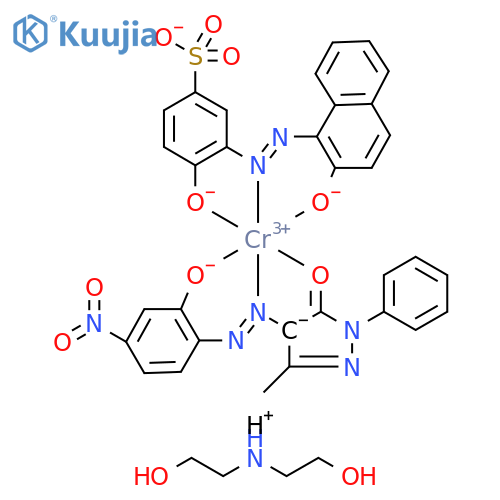Chromate(2-),[2,4-dihydro-4-[[2-(hydroxy-.kappa.O)-4-nitrophenyl]azo-.kappa.N1]-5-methyl-2-phenyl-3H-pyrazol-3-onato(2-)-.kappa.O3][4-(hydroxy-.kappa.O)-3-[[2-(hydroxy-.kappa.O)-1-naphthalenyl]azo-.kappa.N1]benzenesulfonato(3-)]-,dihydrogen,compd.with2,2'-iminobis[ethanol](1:2) structure