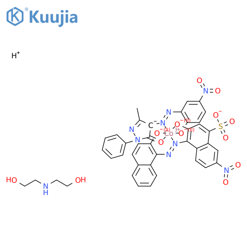 Cobaltate(2-),[2,4-dihydro-4-[[2-(hydroxy-.kappa.O)-5-nitrophenyl]azo-.kappa.N1]-5-methyl-2-phenyl-3H-pyrazol-3-onato(2-)-.kappa.O3][3-(hydroxy-.kappa.O)-4-[[2-(hydroxy-.kappa.O)-1-naphthalenyl]azo-.kappa.N1]-7-nitro-1-naphthalenesulfonato(3-)]-,dihydrogen,compd.with2,2'-iminobis[ethanol](1:2) structure