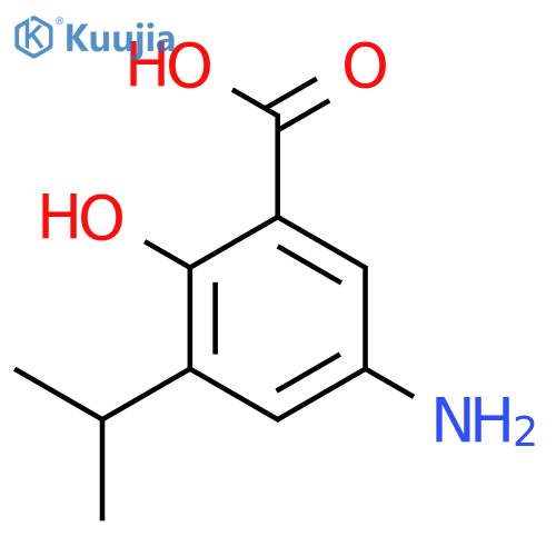 BENZOIC ACID, 5-AMINO-2-HYDROXY-3-(1-METHYLETHYL)- structure